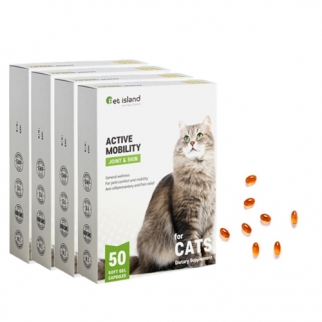 [펫아일랜드] ACTIVE MOBILITY 고양이 면역&관절영양제 50정 4개