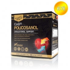 [유비바이오] COQ10 코큐텐 폴리코사놀 & 오메가3 90캡슐 6개