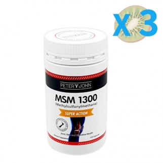 피터앤존 MSM(식이유황) 1300 120캡슐 3개 무릎 관절 연골 뼈 영양제