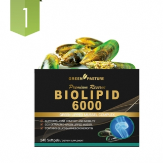 [그린파스쳐] 바이오리피드 6000 240캡슐 (초록입홍합+글루코사민+상어연골) 1개